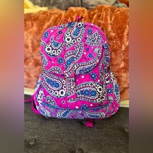 Vera Bradley Boysenberry Backpack Quilted Purple Paisley